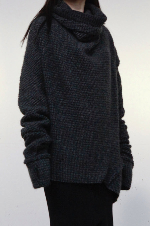 Marc Le Bihan Turtleneck Four Seam Sweater 2731 France MLB-2731-HUI Grey